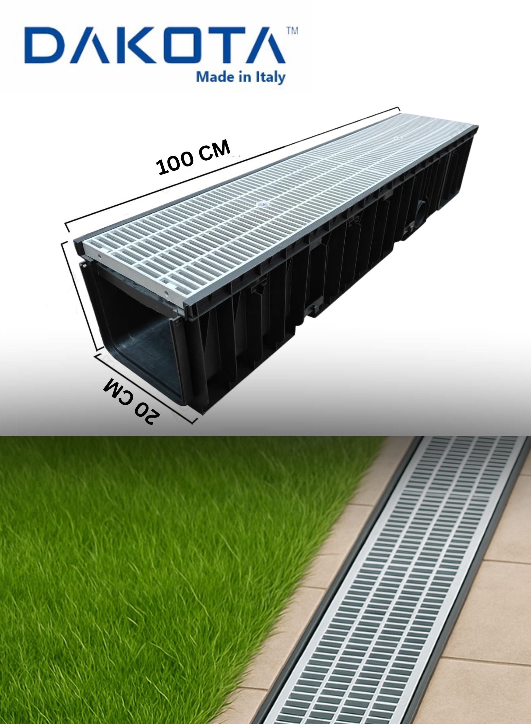 100x20 Full Plastic Grating & Body HDPE Plastic A-125