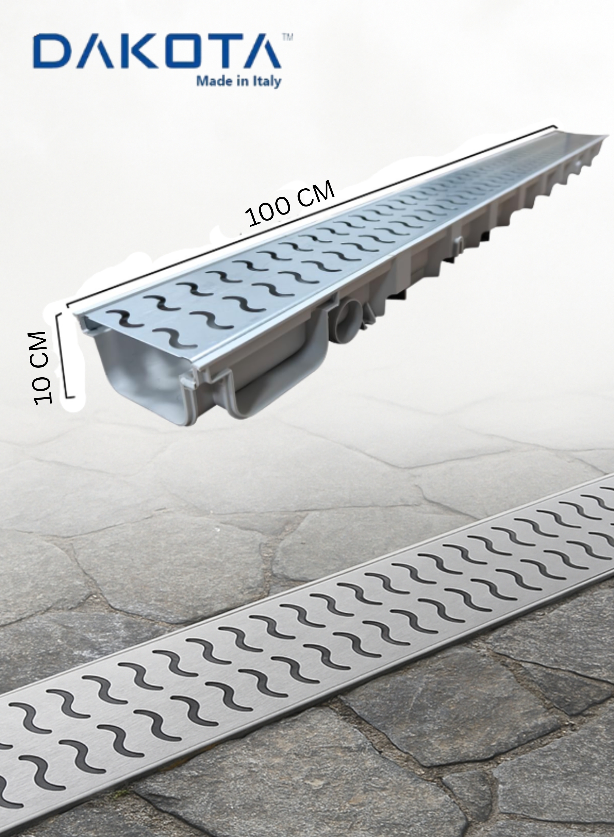 Galvnized Steel Gratting with Platic Body 100x10 cm