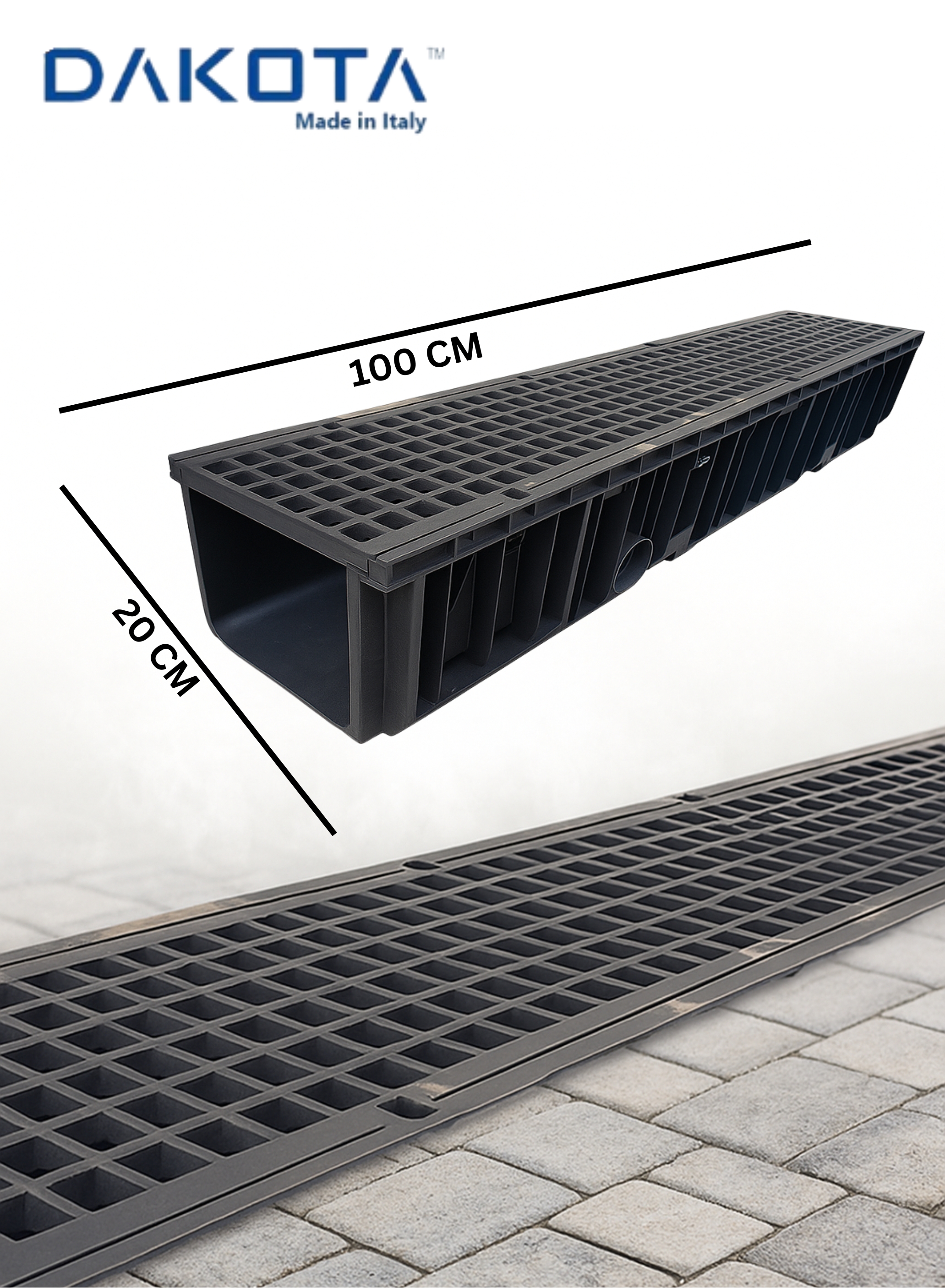 Heavy Duty Grating Channel 100x20 cm | D-400