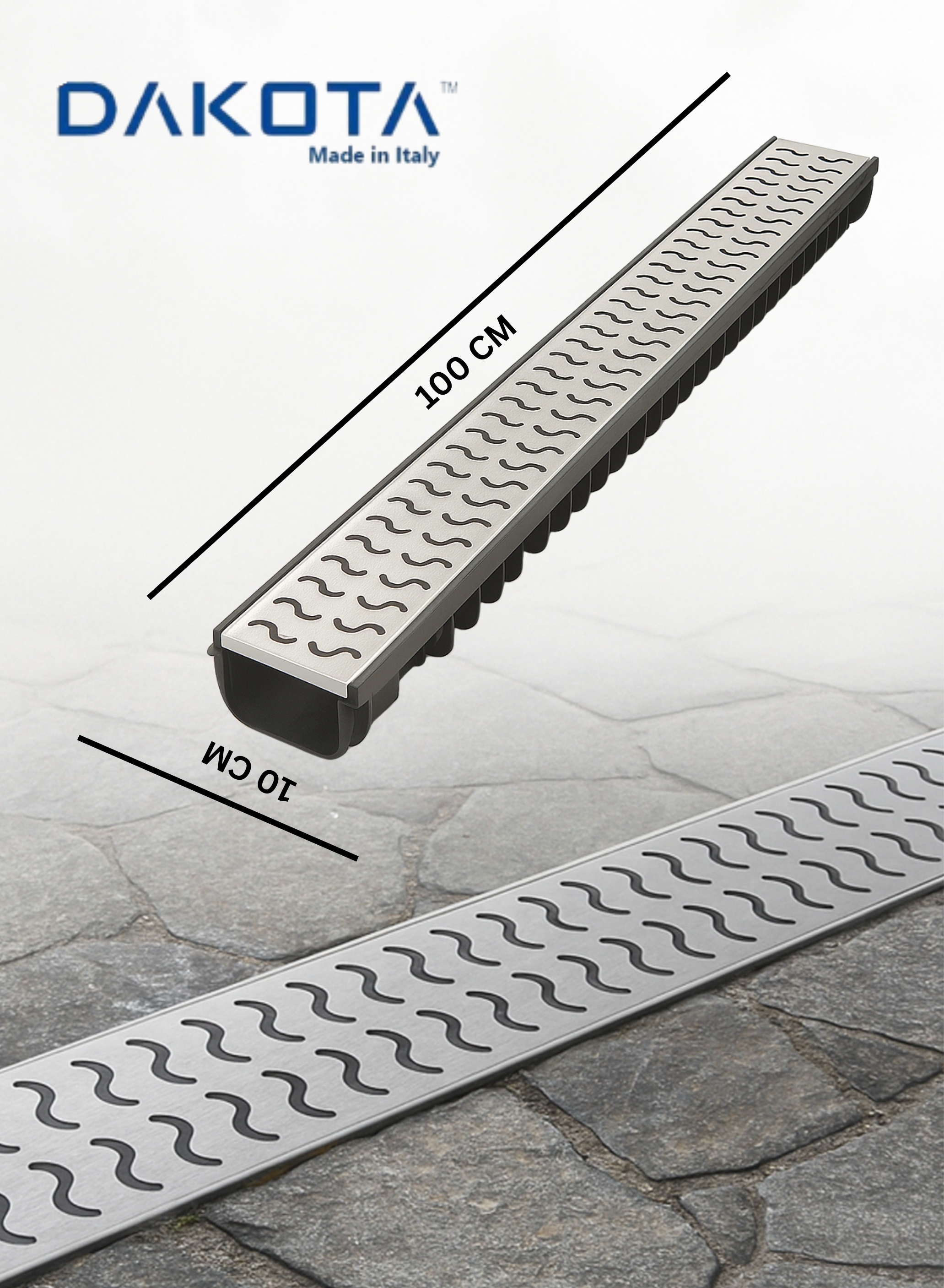 100x10 Poly Plastic and Stainless Steel Grating