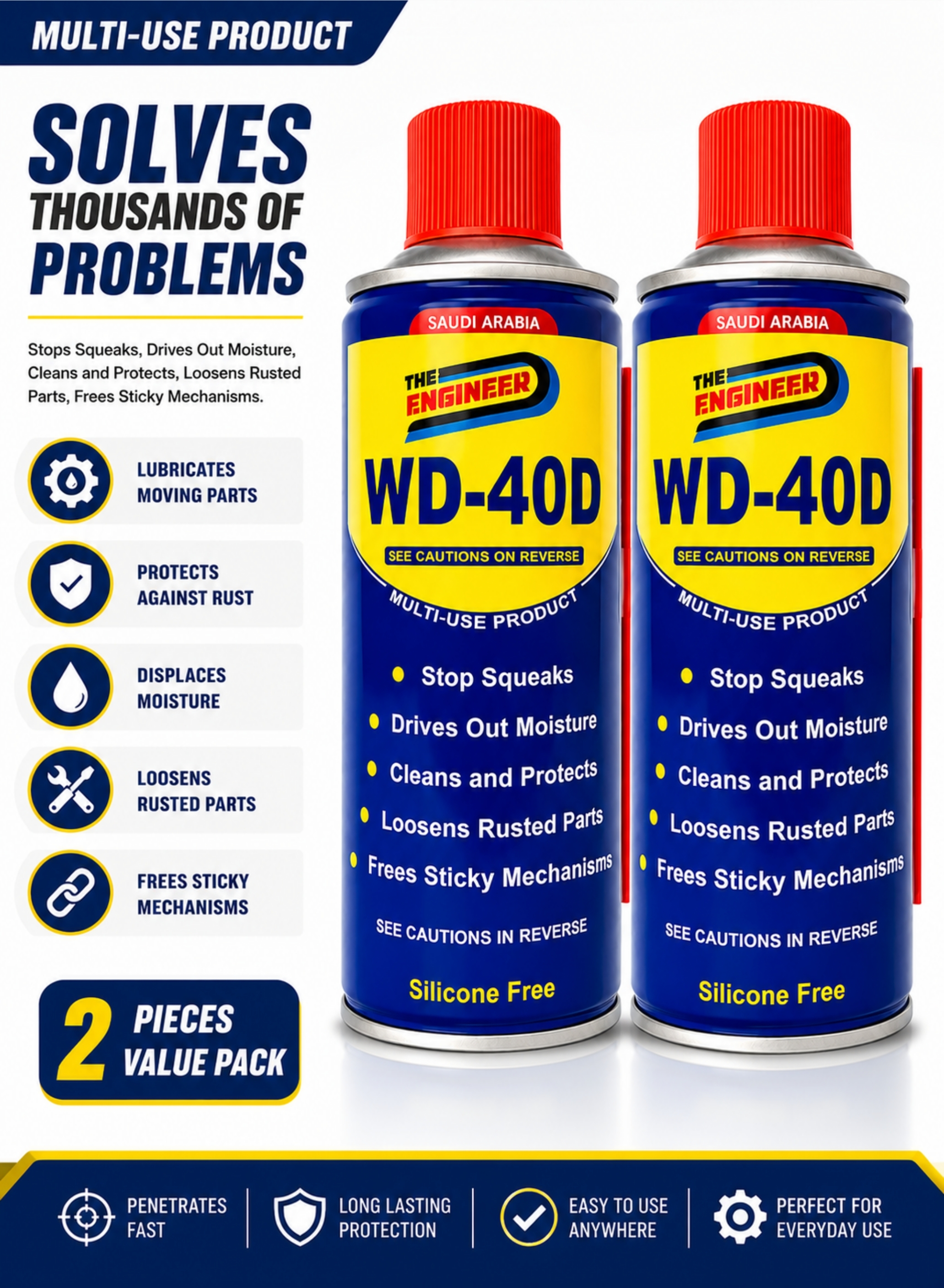 WD-40D Multi-Use Lubricant Spray 2-Piece Combo.