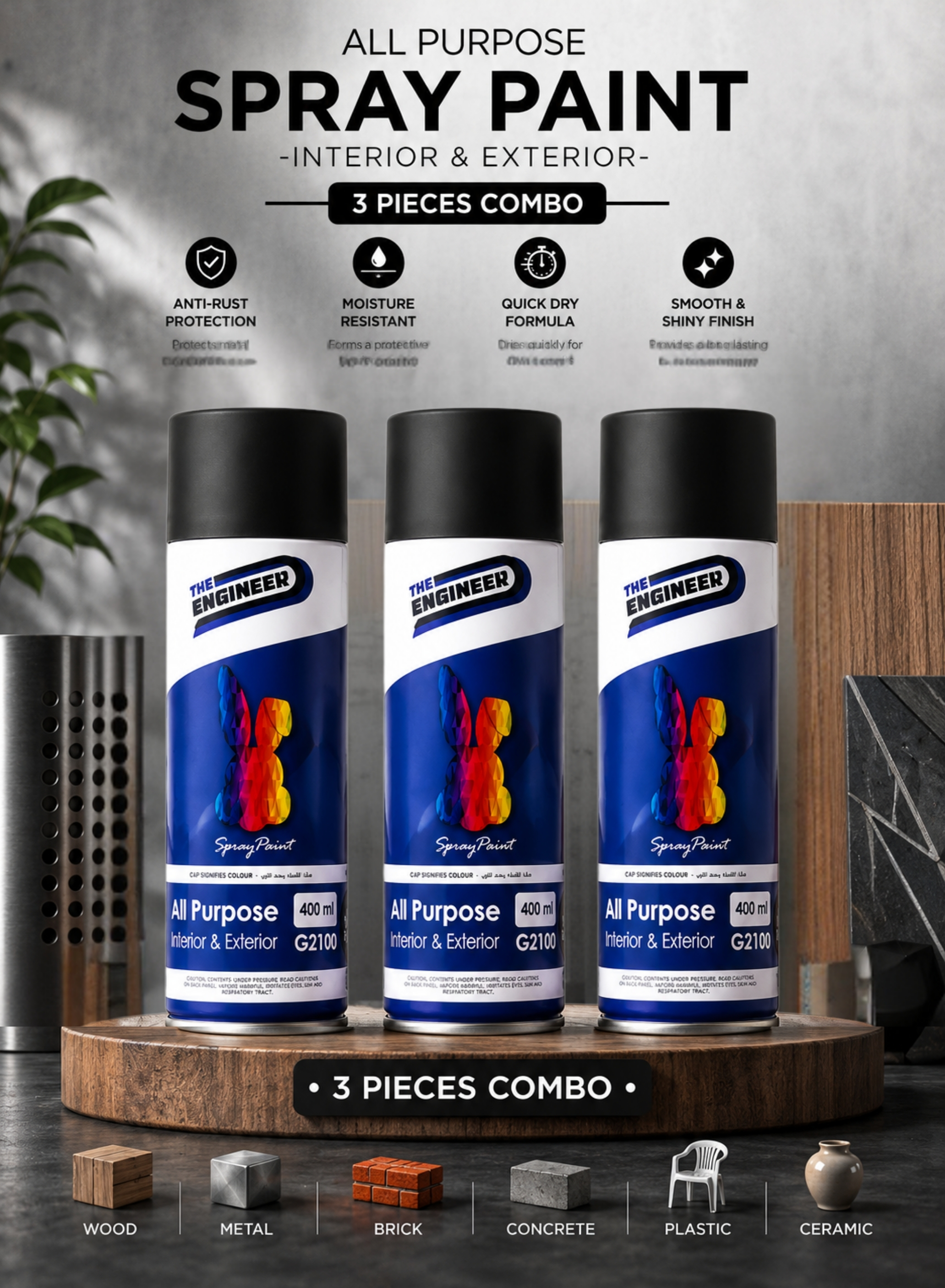 Spray Paint 400ml - Matte Black,