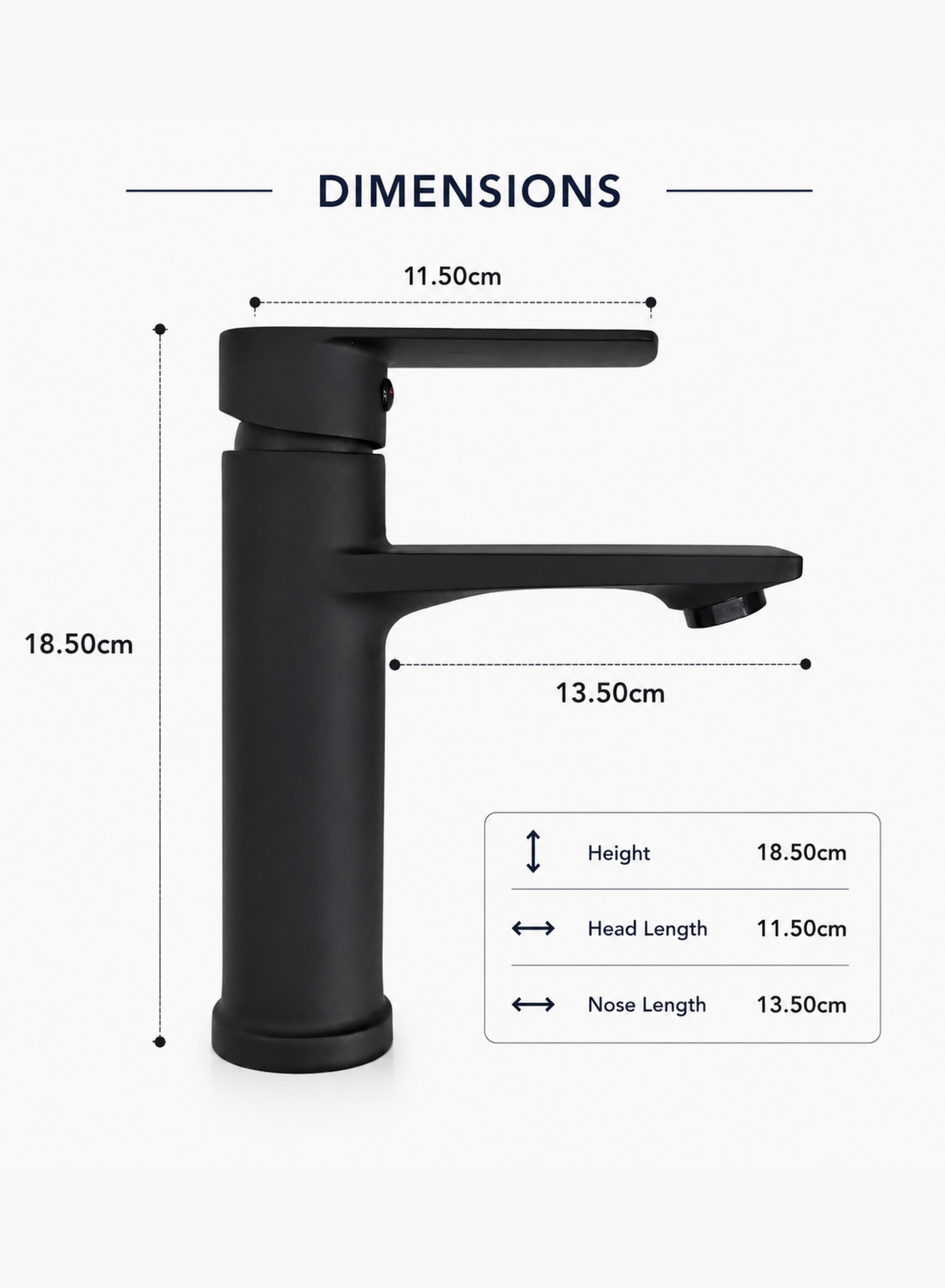 Matte Black Wash Basin Mixer Faucet