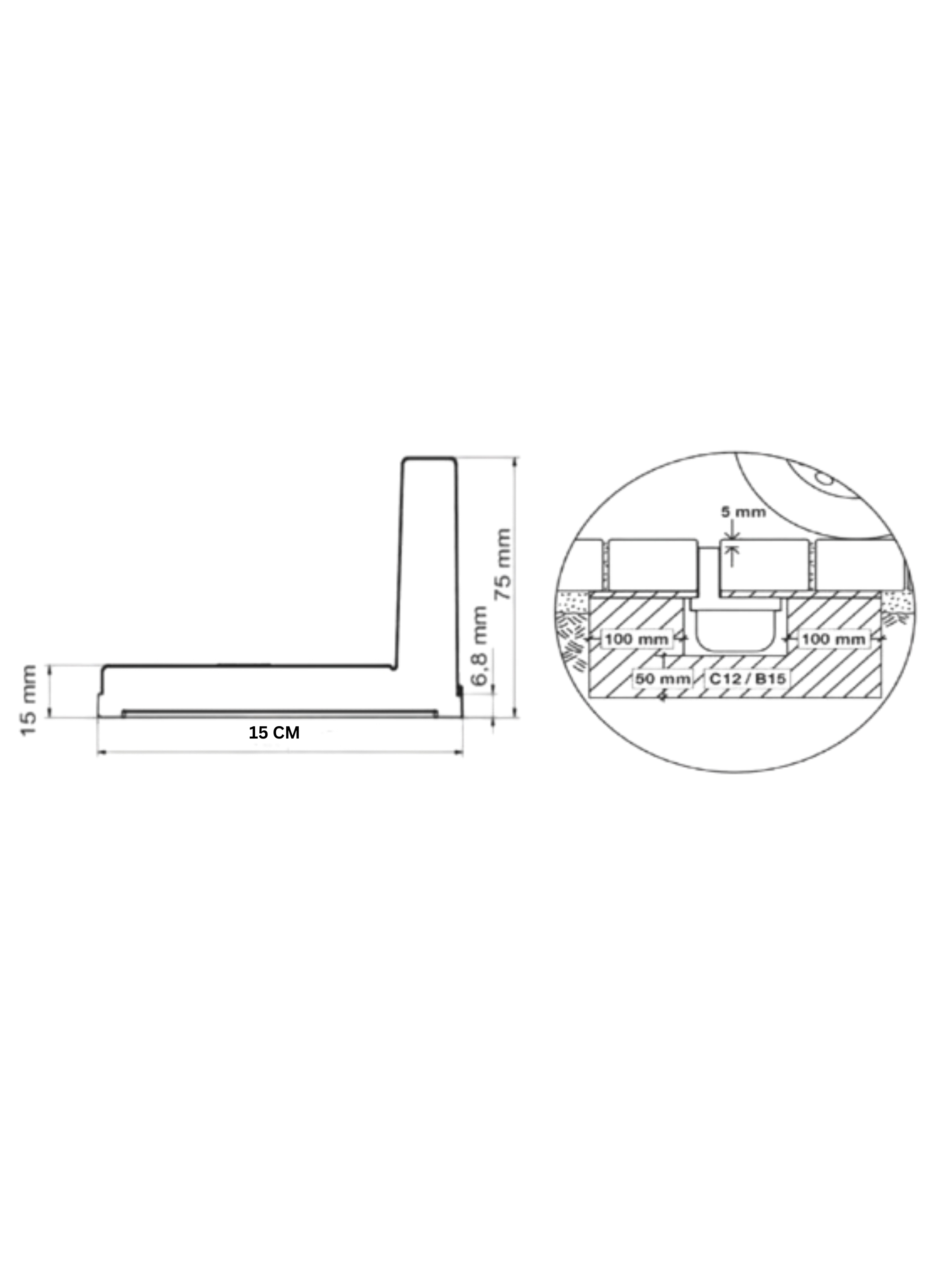 Interlock Slim Grating 100x15 cm