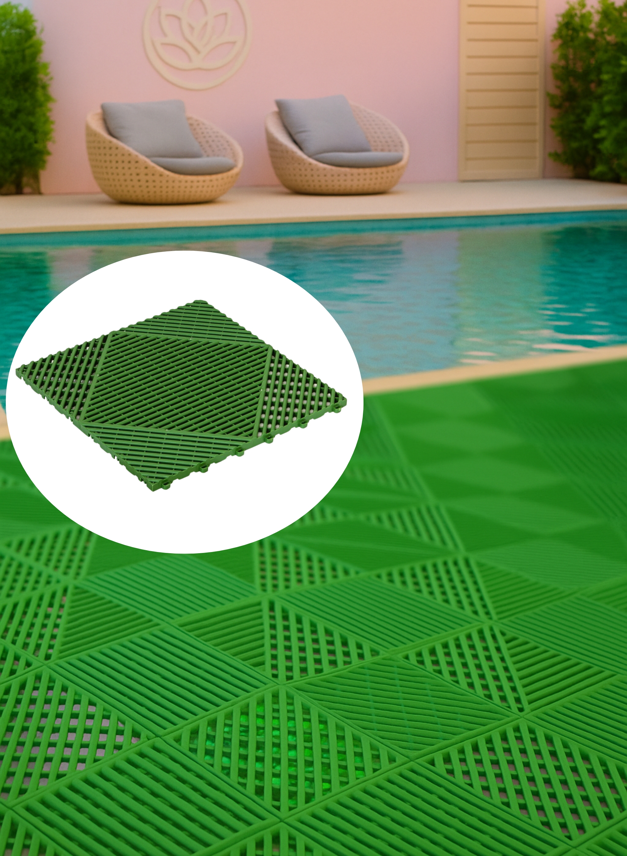 40×40 cm Interlocking Non-Slip Drainage Floor Tiles 8 Pack