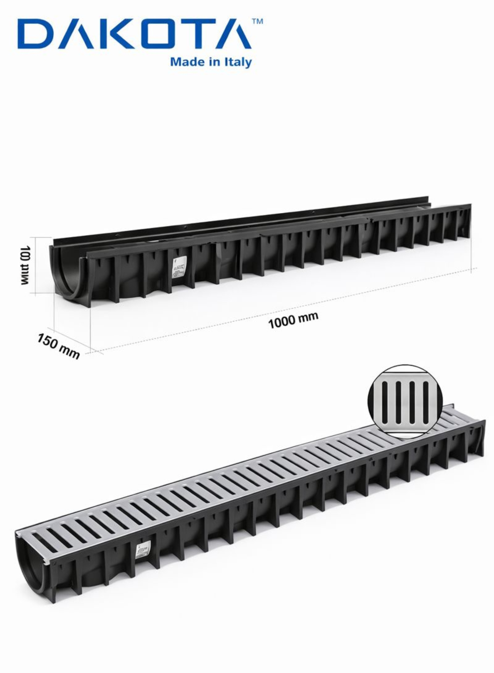 100x15 HDPE Plastic and Stainless Steel Grating