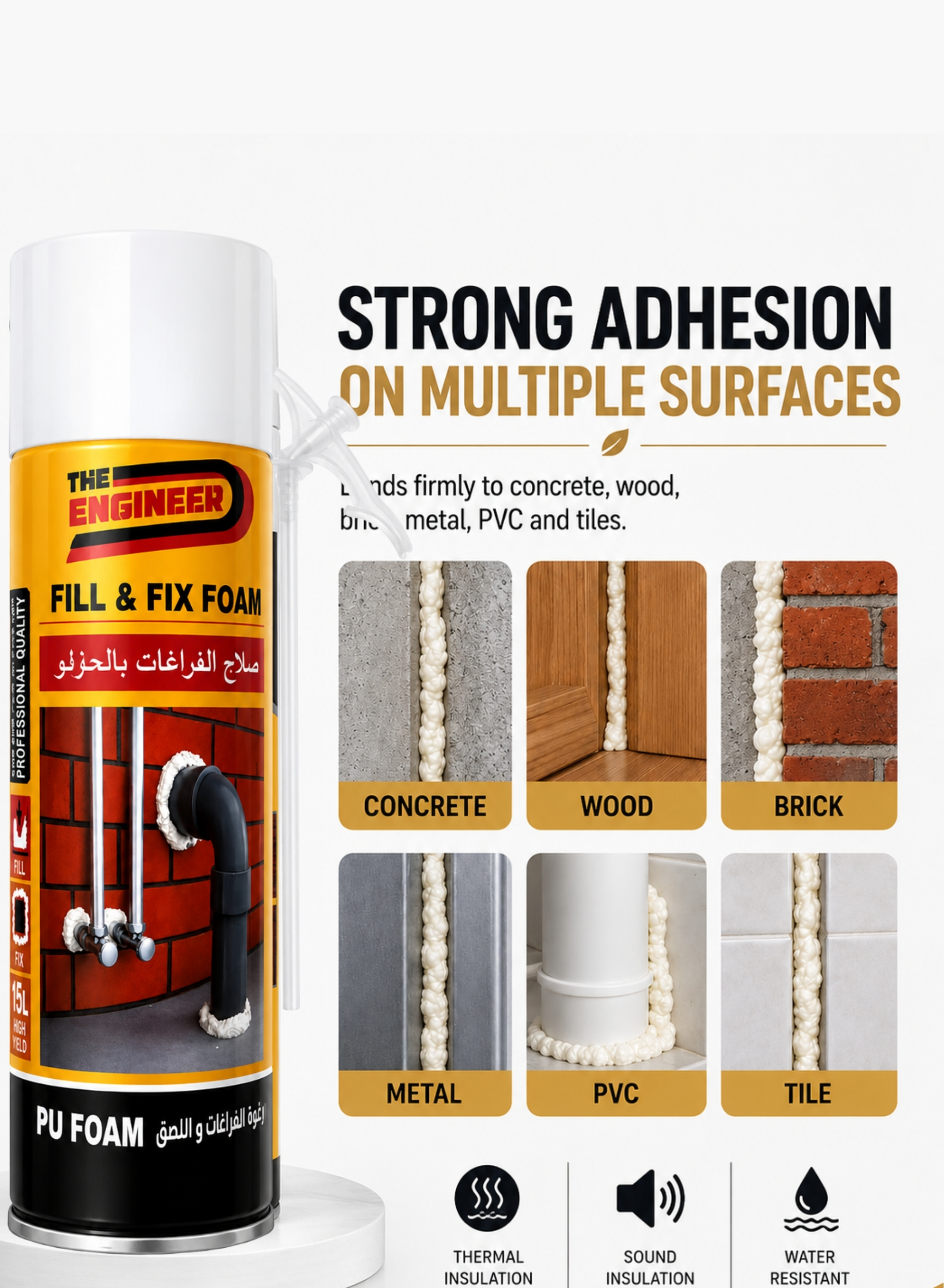 Fill & Fix PU Foam Spray 300ml (Pack of 2)