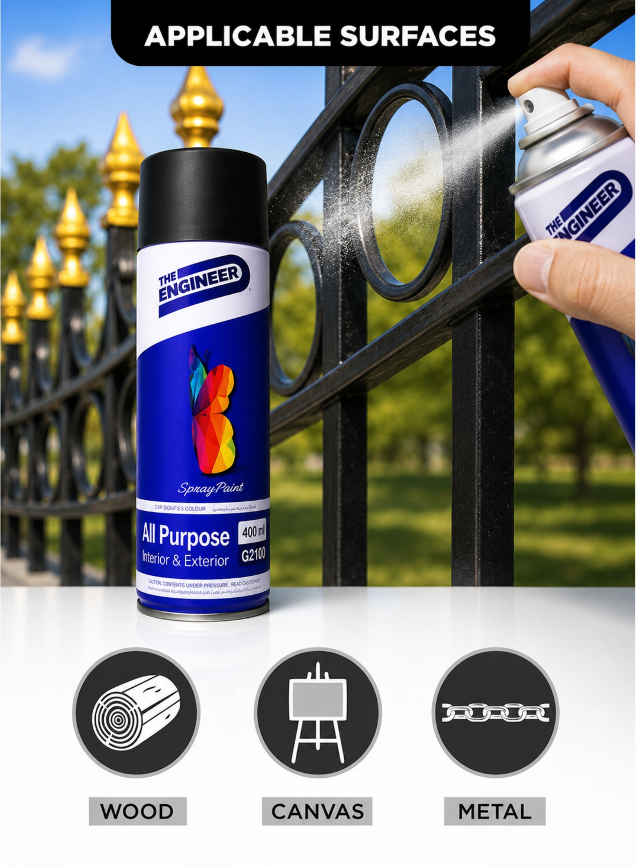 Spray Paint 400ml - Matte Black,